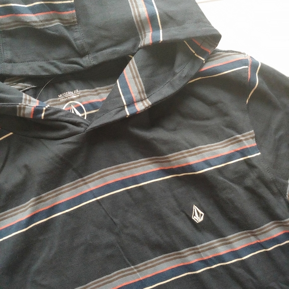 VOLCOM NEW Outstoned Hoodie Blue Striped - Picture 2 of 9
